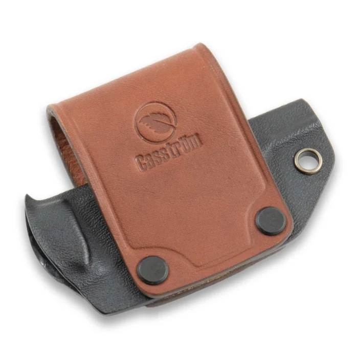 Casström Kydex Sheath Leather Belt Loop A Casström Leather Belt Loop from the front.