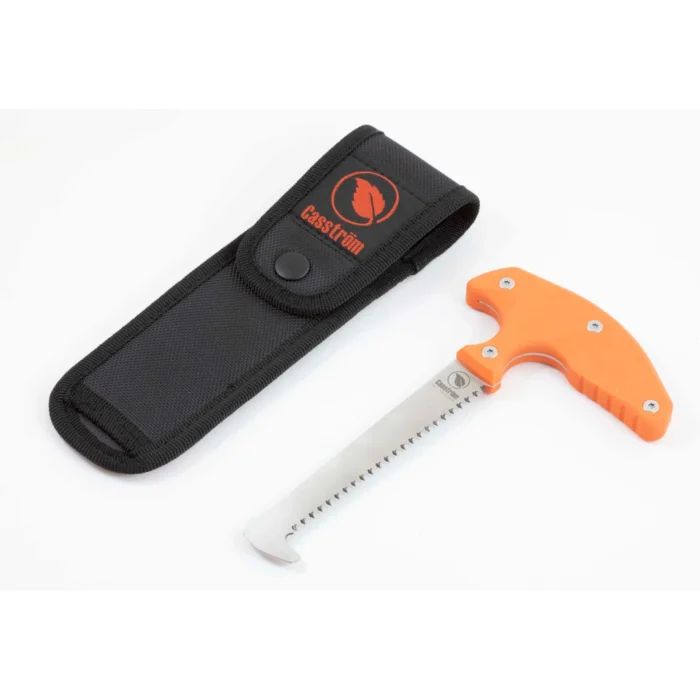 A Casström No.11 Field Saw v.2 with a nylon sheath.