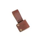 A Casström Short Belt Hanger in cognac colour from the front.